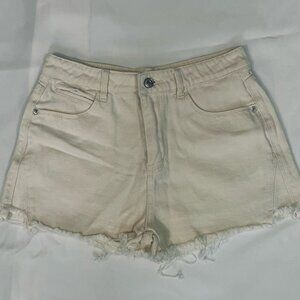 Cream Jean Shorts from Shein